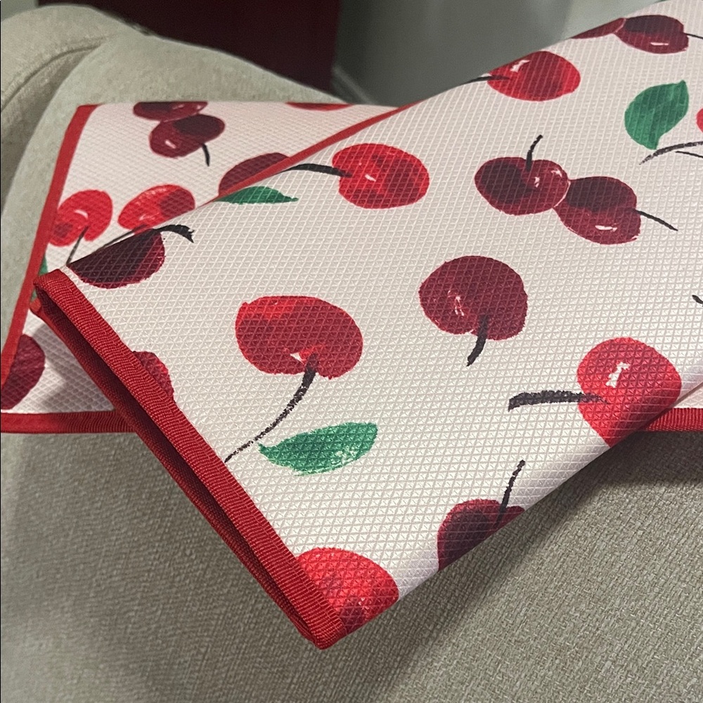 Kate Spade Cherry Print Kitchen Dish Drying Mat